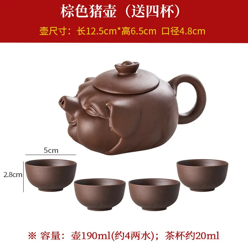 190cc 5pcs Yixing handmade purple clay pot Baimu Dragon Blood Sand Kungfu tea set Chinese teapot Set tea pot