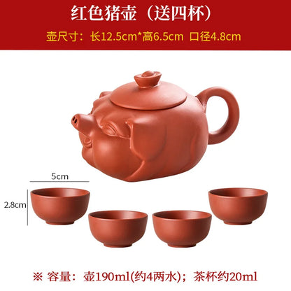 190cc 5pcs Yixing handmade purple clay pot Baimu Dragon Blood Sand Kungfu tea set Chinese teapot Set tea pot