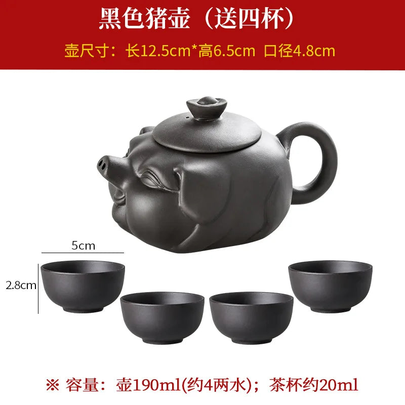 190cc 5pcs Yixing handmade purple clay pot Baimu Dragon Blood Sand Kungfu tea set Chinese teapot Set tea pot
