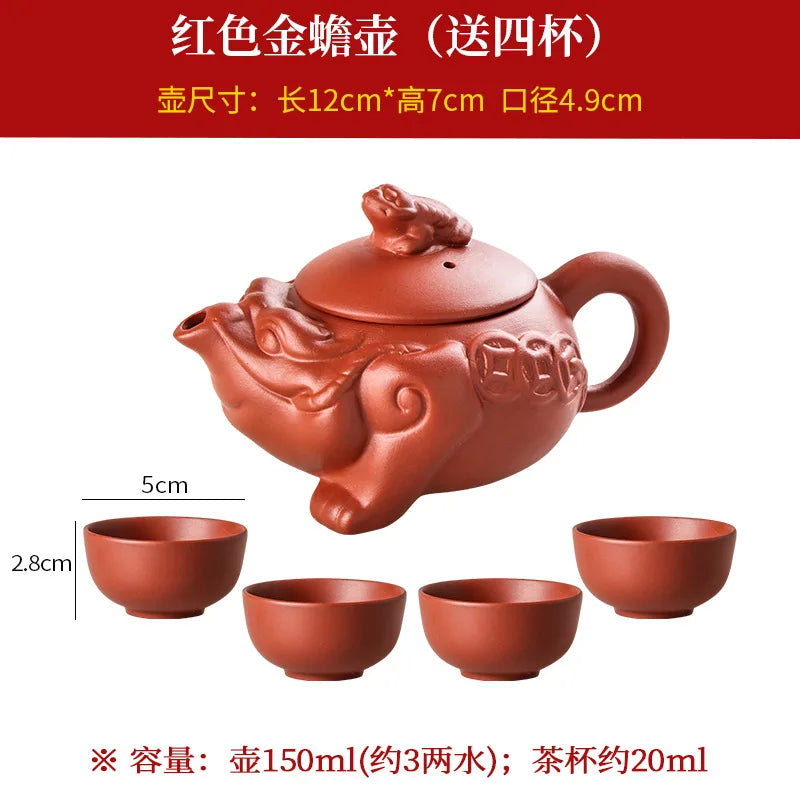 190cc 5pcs Yixing handmade purple clay pot Baimu Dragon Blood Sand Kungfu tea set Chinese teapot Set tea pot