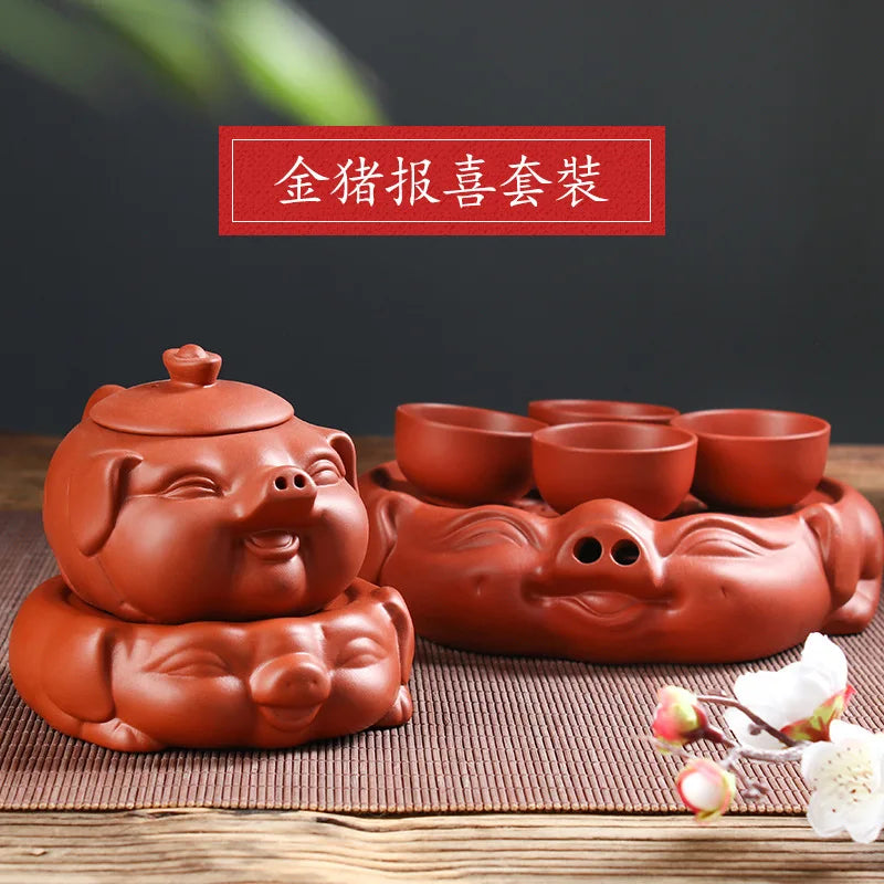 190cc 5pcs Yixing handmade purple clay pot Baimu Dragon Blood Sand Kungfu tea set Chinese teapot Set tea pot