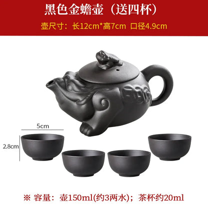 190cc 5pcs Yixing handmade purple clay pot Baimu Dragon Blood Sand Kungfu tea set Chinese teapot Set tea pot