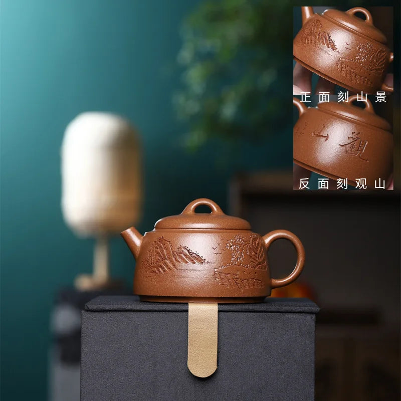 190cc Hand-painted Orchid Beauty Tea Pot Yixing Purple Clay Teapot Household Ball Hole Filter Kettle Chinese Zisha Tea Set