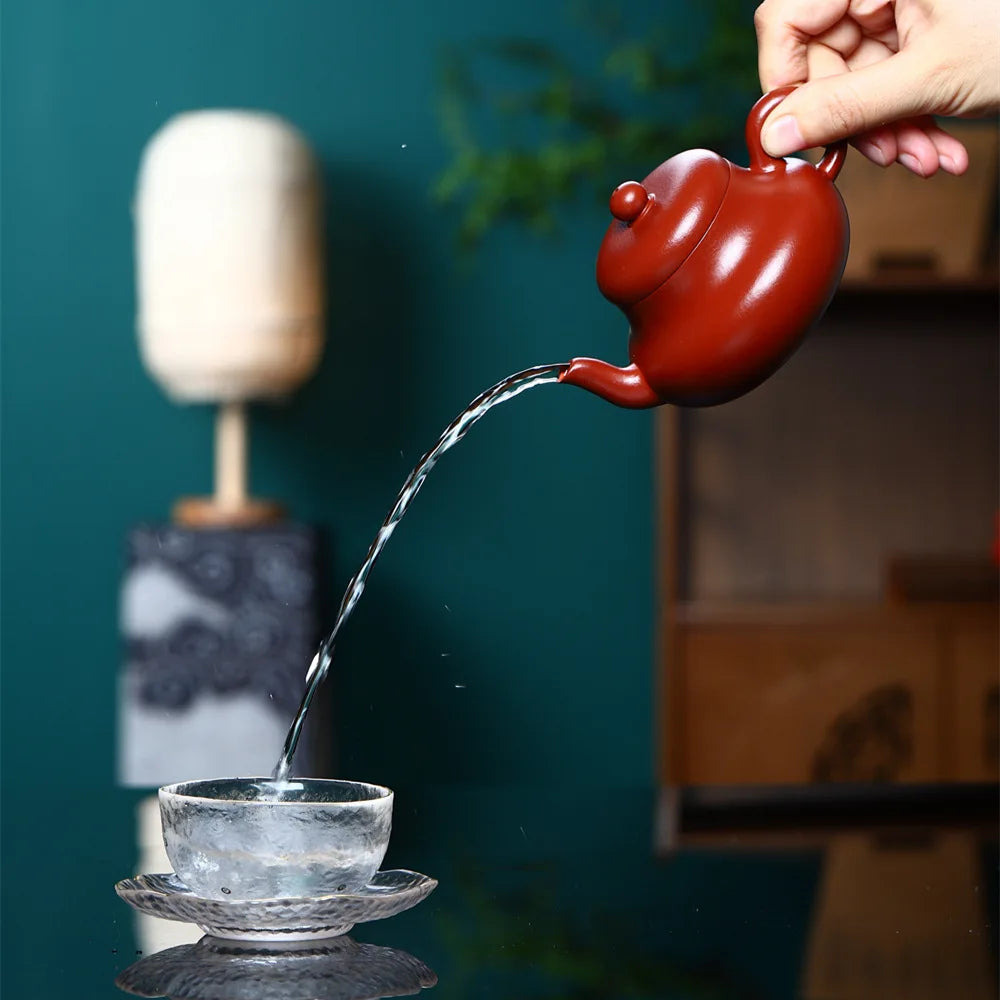190cc Red Mud Admiralty Teapot Hand Made HanTile Mesh Zhuni Purply Clay Chinese Kongfu Tea set Teaware