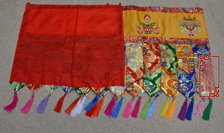 190cm long Wholesale Buddhist supplies HOME Temple Eight Auspicious Symbols Embroidery wall Enclosing curtain Tapestry draperies