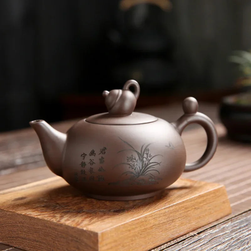 190ml Chinese Tradition Purple Clay Teapot Handmade Yixing Teapot Zisha Pot Handmade Teaware Gifts Drinkware Set