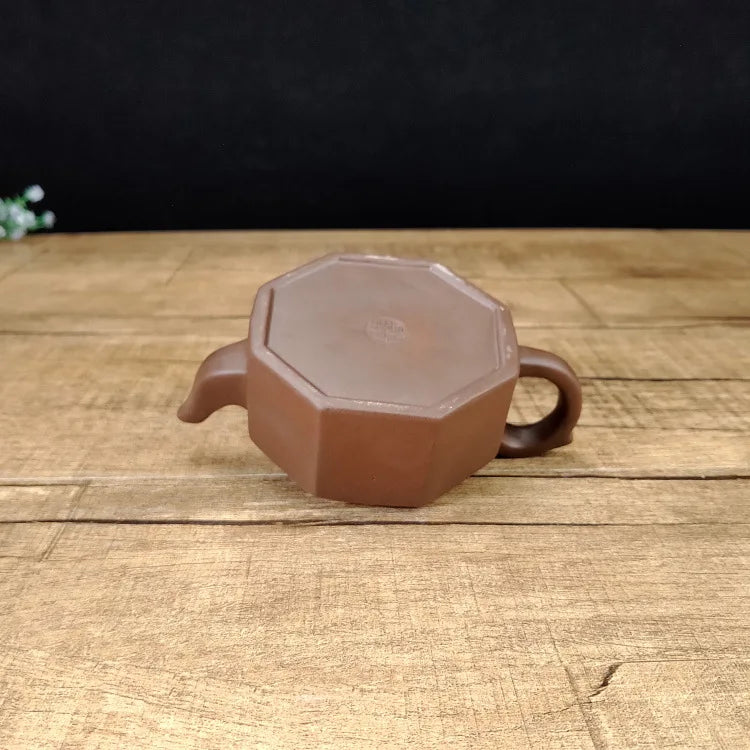 190ml Chinese Yixing High-end Purple Clay Teapot Famous Handmade Hexagonal Shape Tea Pot Raw Ore Purple Mud Kettle Zisha Tea Set