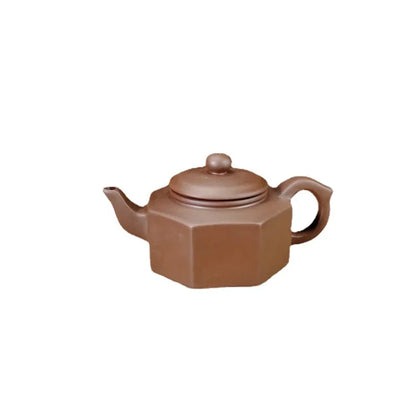 190ml Chinese Yixing High-end Purple Clay Teapot Famous Handmade Hexagonal Shape Tea Pot Raw Ore Purple Mud Kettle Zisha Tea Set