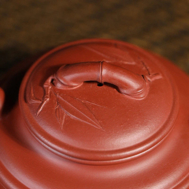190ml Chinese Yixing High-end Purple Clay Teapots Famous Handmade Bamboo Leaf Tea Pot Raw Ore Zhu Mud Kettle Zisha Tea Set