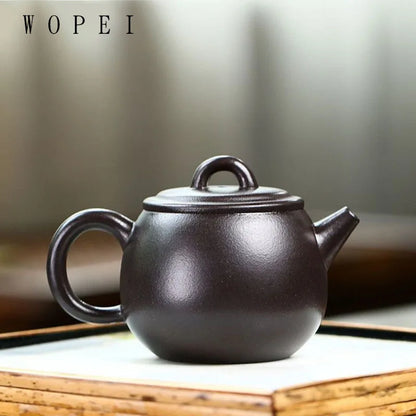 190ml Chinese Yixing Purple Clay Tea Pot Hand-painted Black Mud Tea Pot Tradition Filter Zisha Tea Maker Household Drinkware