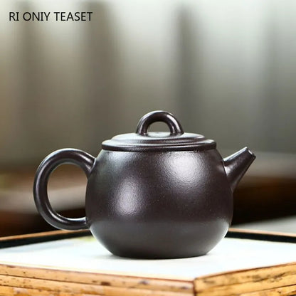 190ml Chinese Yixing Purple Clay Tea Pot Hand-painted Black Mud Tea Pot Tradition Filter Zisha Tea Maker Household Drinkware