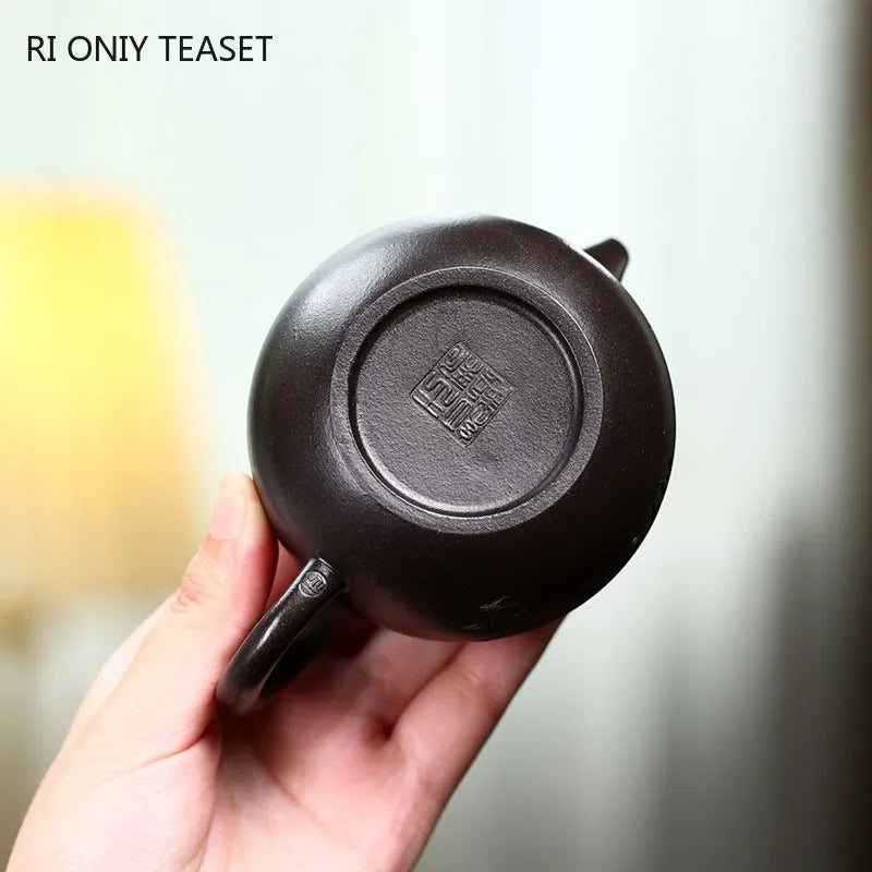 190ml Chinese Yixing Purple Clay Tea Pot Hand-painted Black Mud Tea Pot Tradition Filter Zisha Tea Maker Household Drinkware
