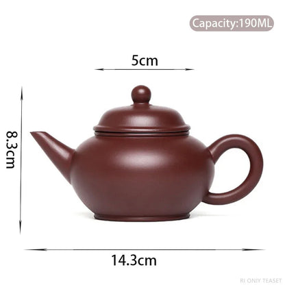 190ml Chinese Yixing Purple Clay Teapot Handmade Zhu Mud Beauty Tea Pot Zisha Filter Tea Maker Customized Teaware Gifts
