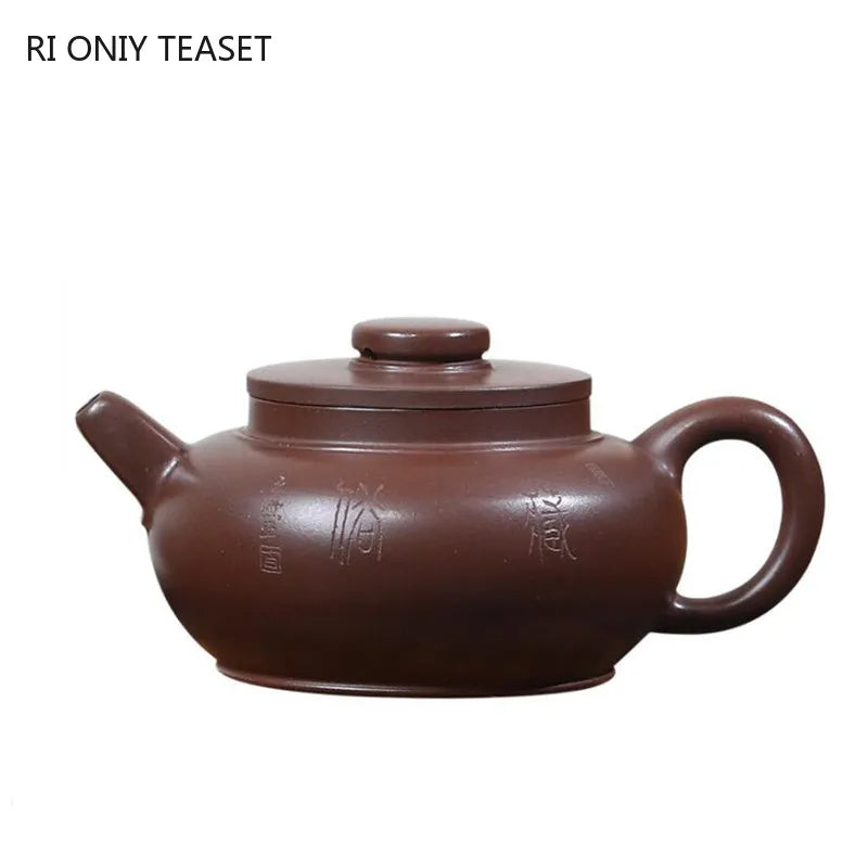 190ml Chinese Yixing Purple Clay Teapots Beauty Kettle Famous Artists Handmade Raw Ore Purple Mud Tea Pot Zisha Tea Set Teaware