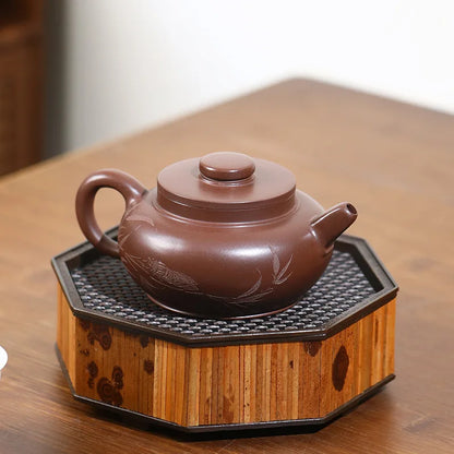 190ml Chinese Yixing Purple Clay Teapots Beauty Kettle Famous Artists Handmade Raw Ore Purple Mud Tea Pot Zisha Tea Set Teaware