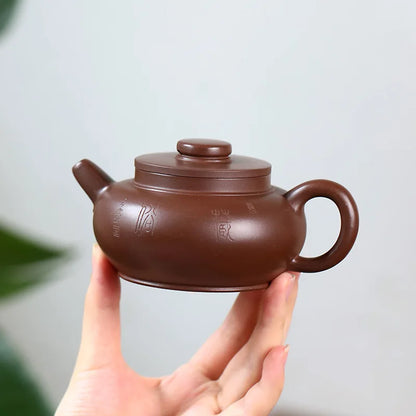 190ml Chinese Yixing Purple Clay Teapots Beauty Kettle Famous Artists Handmade Raw Ore Purple Mud Tea Pot Zisha Tea Set Teaware