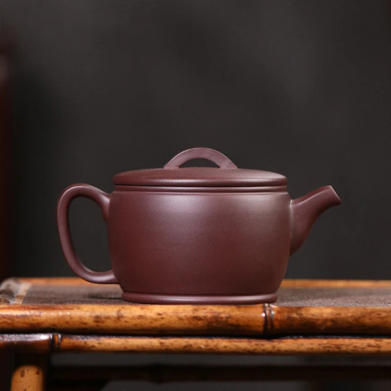 190ml Chinese Yixing Purple Clay Teapots Famous Artists Handmade Large Caliber Tea Pot Beauty Kettle Zisha Tea Set Teaware