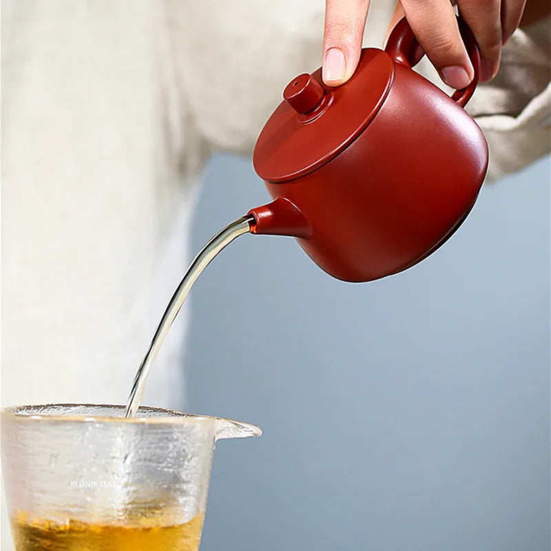 190ml Chinese Yixing Purple Clay Teapots Handmade Raw Ore Dahongpao High Stone Scoop Tea Pot Traditional Zisha Kettle Drinkware