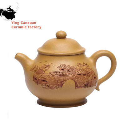 190ml Chinese Yixing Purple Clay Teapots Raw Ore Section Mud Handmade Tea Pot Zisha Filter Beauty Kettle Tea Set Accessories