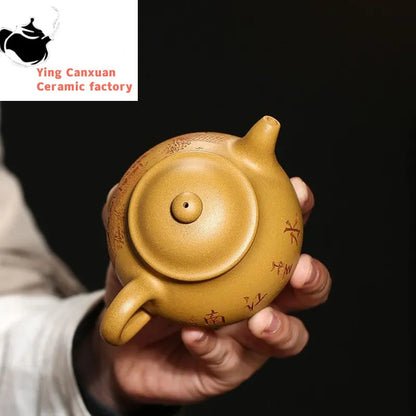 190ml Chinese Yixing Purple Clay Teapots Raw Ore Section Mud Handmade Tea Pot Zisha Filter Beauty Kettle Tea Set Accessories