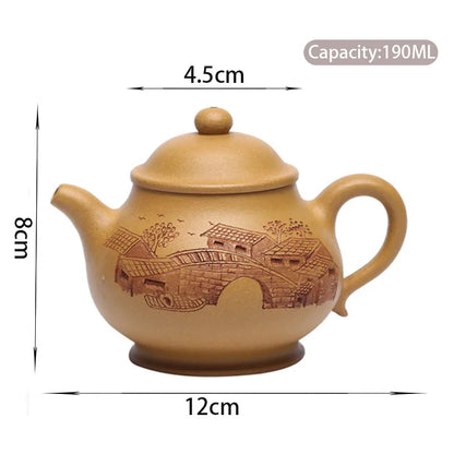 190ml Chinese Yixing Purple Clay Teapots Raw Ore Section Mud Handmade Tea Pot Zisha Filter Beauty Kettle Tea Set Accessories