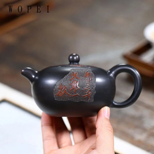 190ml Traditional Yixing Purple Clay Teapots Famous Handmade Tea Pot Raw Ore Beauty Kettle Chinese Zisha Tea Set Customized Gift