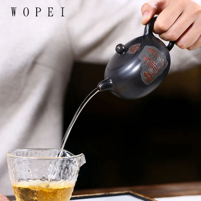 190ml Traditional Yixing Purple Clay Teapots Famous Handmade Tea Pot Raw Ore Beauty Kettle Chinese Zisha Tea Set Customized Gift