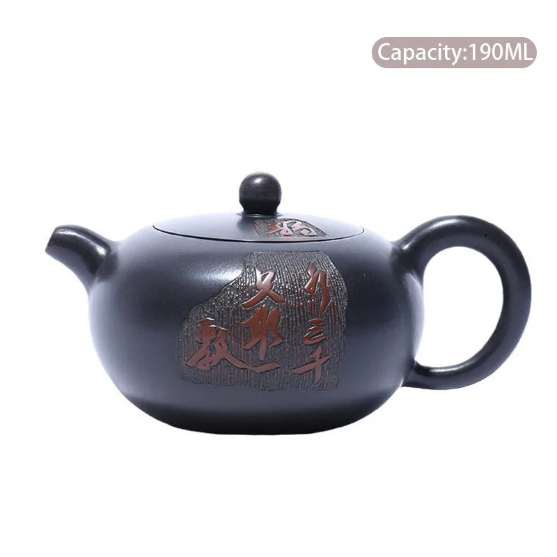 190ml Traditional Yixing Purple Clay Teapots Famous Handmade Tea Pot Raw Ore Beauty Kettle Chinese Zisha Tea Set Customized Gift