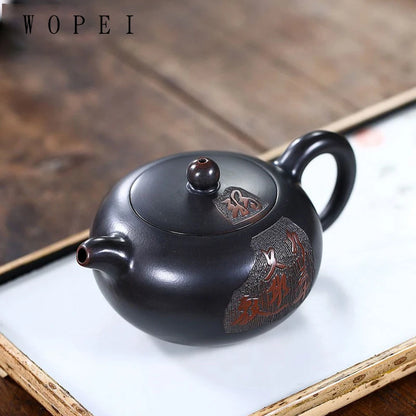 190ml Traditional Yixing Purple Clay Teapots Famous Handmade Tea Pot Raw Ore Beauty Kettle Chinese Zisha Tea Set Customized Gift