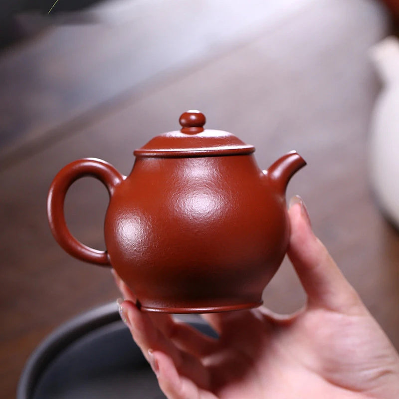 190ml Yixing High-end Purple Clay Teapots Famous Handmade Tea Pot Raw Ore Pear Skin Dahongpao Mud Kettle Chinese Zisha Tea Set