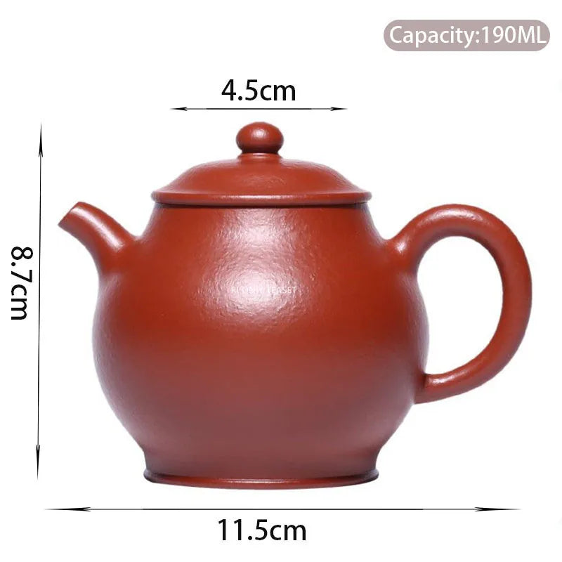 190ml Yixing High-end Purple Clay Teapots Famous Handmade Tea Pot Raw Ore Pear Skin Dahongpao Mud Kettle Chinese Zisha Tea Set