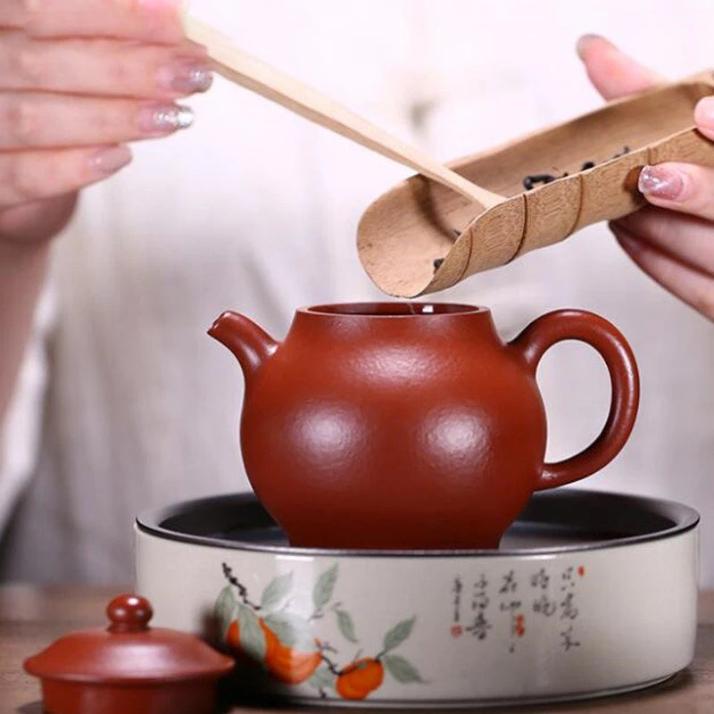 190ml Yixing High-end Purple Clay Teapots Famous Handmade Tea Pot Raw Ore Pear Skin Dahongpao Mud Kettle Chinese Zisha Tea Set