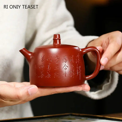 190ml Yixing Purple Clay Teapots Authentic Handmade Ball Hole Filter Tea Pot Raw Ore Dahongpao Mud Kettle Chinese Zisha Tea Set