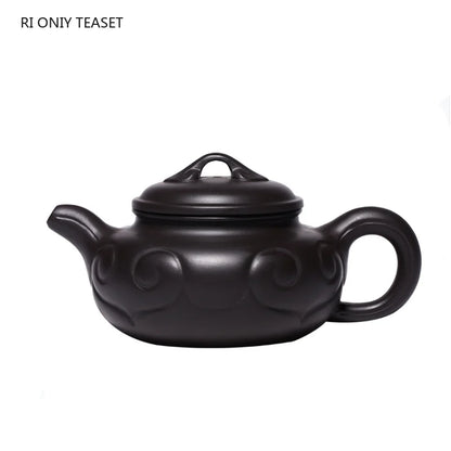 190ml Yixing Purple Clay Teapots Ball Hole Filter Tea Pot Handmade Zisha Kettle Raw Ore Black Mud Tea Set Customized Authentic