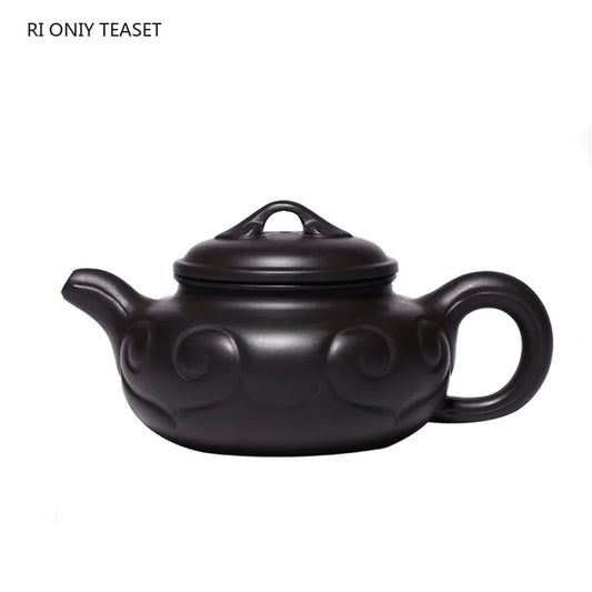 190ml Yixing Purple Clay Teapots Ball Hole Filter Tea Pot Handmade Zisha Kettle Raw Ore Black Mud Tea Set Customized Authentic