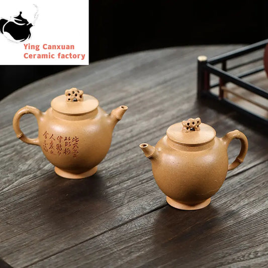 190ml Yixing Purple Clay Teapots Handmade Tea Pot Raw Ore Old Section Mud Kettle Chinese High-end Zisha Tea Set Collection Gifts