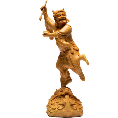 19CM Kuixing  Statue Myths Legends Characters wood carved Home Creative Ornaments Home Decoration Wood Crafts Handmade Gifts