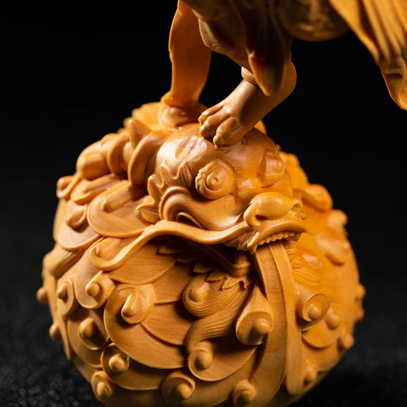 19CM Kuixing  Statue Myths Legends Characters wood carved Home Creative Ornaments Home Decoration Wood Crafts Handmade Gifts
