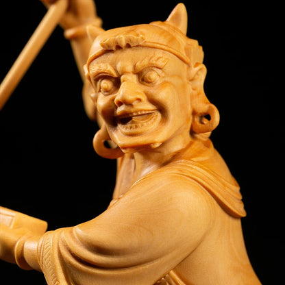 19CM Kuixing  Statue Myths Legends Characters wood carved Home Creative Ornaments Home Decoration Wood Crafts Handmade Gifts
