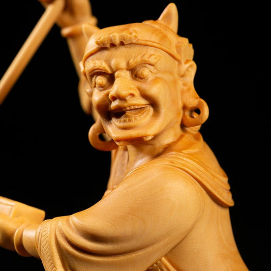19CM Kuixing  Statue Myths Legends Characters wood carved Home Creative Ornaments Home Decoration Wood Crafts Handmade Gifts