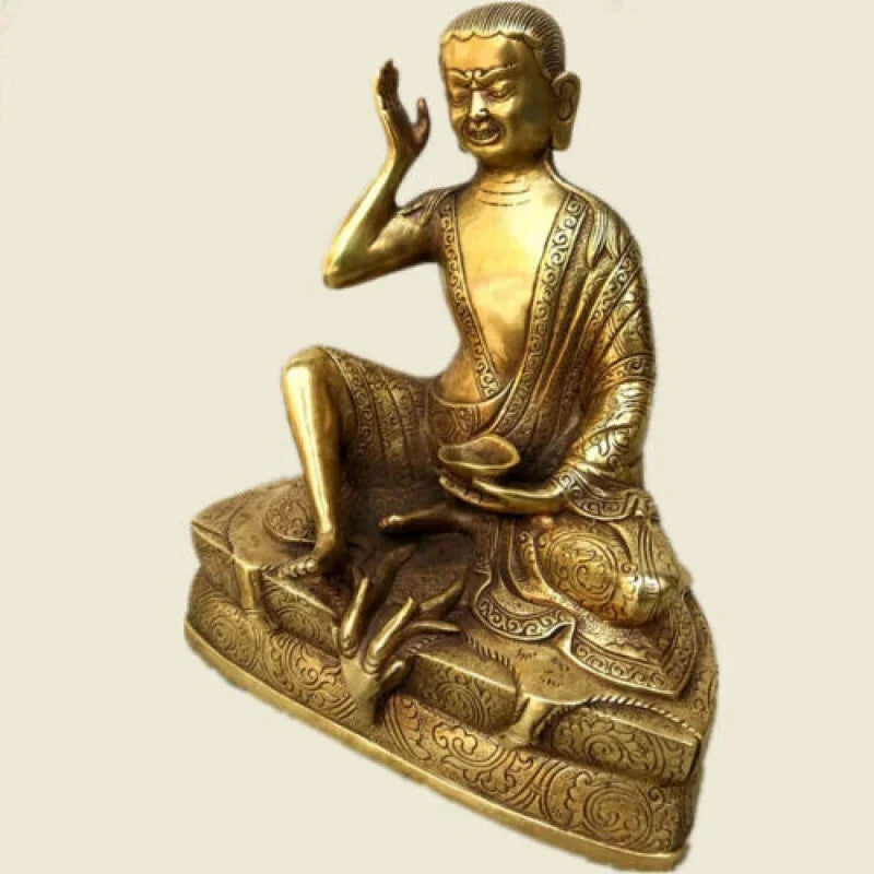 19cm Bronze Buddha Auspicious Milarepa Respect Buddha Statue Milarepa