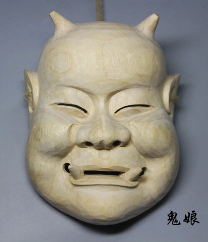 19x15.5x6.3 CM Hand Carved Japanese Noh Mask MASK - QH025