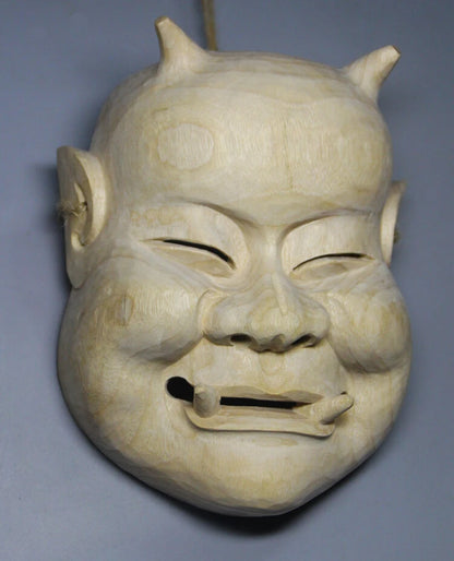 19x15.5x6.3 CM Hand Carved Japanese Noh Mask MASK - QH025