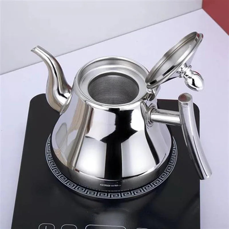 1L/1.5L/2L Stainless Steel Teapot Coffee Pot With Filter Water Kettle Hotel Restaurant Induction Cooker Tea Kettle Water Pot