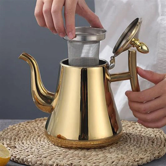 1L/1.5L/2L Stainless Steel Teapot Coffee Pot With Filter Water Kettle Hotel Restaurant Induction Cooker Tea Kettle Water Pot