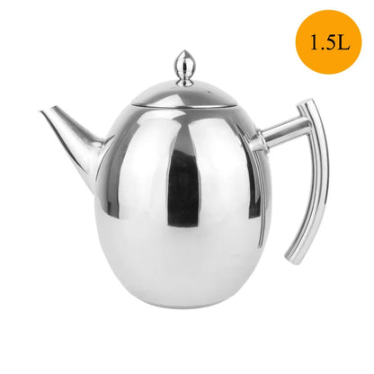 1L/1.5L/2L Stainless Steel Teapot Coffee Pot With Filter Water Kettle Hotel Restaurant Induction Cooker Tea Kettle Water Pot