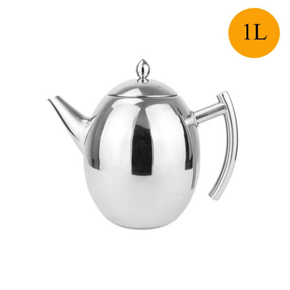 1L/1.5L/2L Stainless Steel Teapot Coffee Pot With Filter Water Kettle Hotel Restaurant Induction Cooker Tea Kettle Water Pot