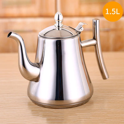 1L/1.5L/2L Stainless Steel Teapot Coffee Pot With Filter Water Kettle Hotel Restaurant Induction Cooker Tea Kettle Water Pot