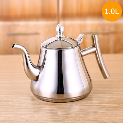 1L/1.5L/2L Stainless Steel Teapot Coffee Pot With Filter Water Kettle Hotel Restaurant Induction Cooker Tea Kettle Water Pot