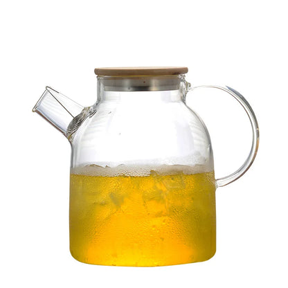 1L/1.5L Big Transparent Borosilicate Glass Teapot Heat-Resistant Large Clear Tea Pot Flower Tea Set Puer Kettle Office Home Tool